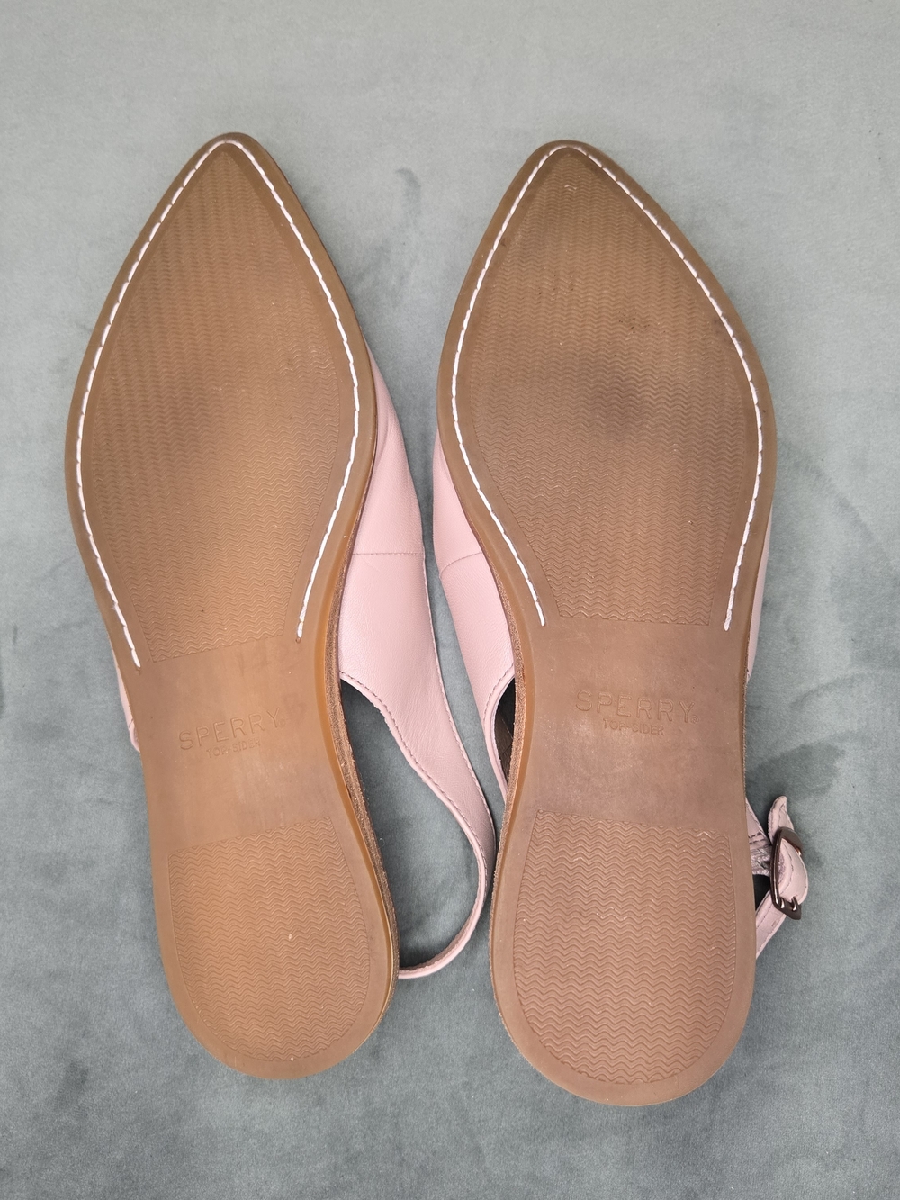 Sperry Saybrook Slingback Pearl Pink Leather Flats 9 - Picture 6 of 14
